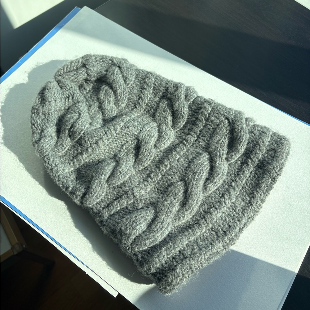 Nirvanna Designs Cable Knit merino wool winter beanie hat